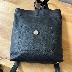 NOEL ASMIR PEBBLED LEATHER BACKPACK NWOT EQUESTRIAN FIRENZE PREPPY OFFICE STURDY
